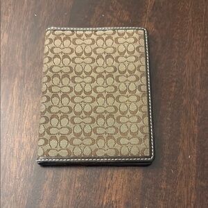 Authentic Brown Coach Passport Holder